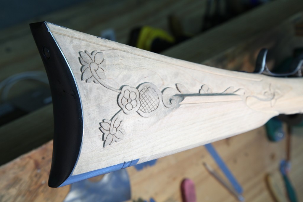 No 11 Virginia longrifle Cheek Carving