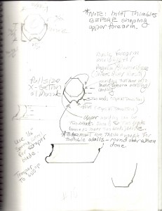 Details of forearm moulding.